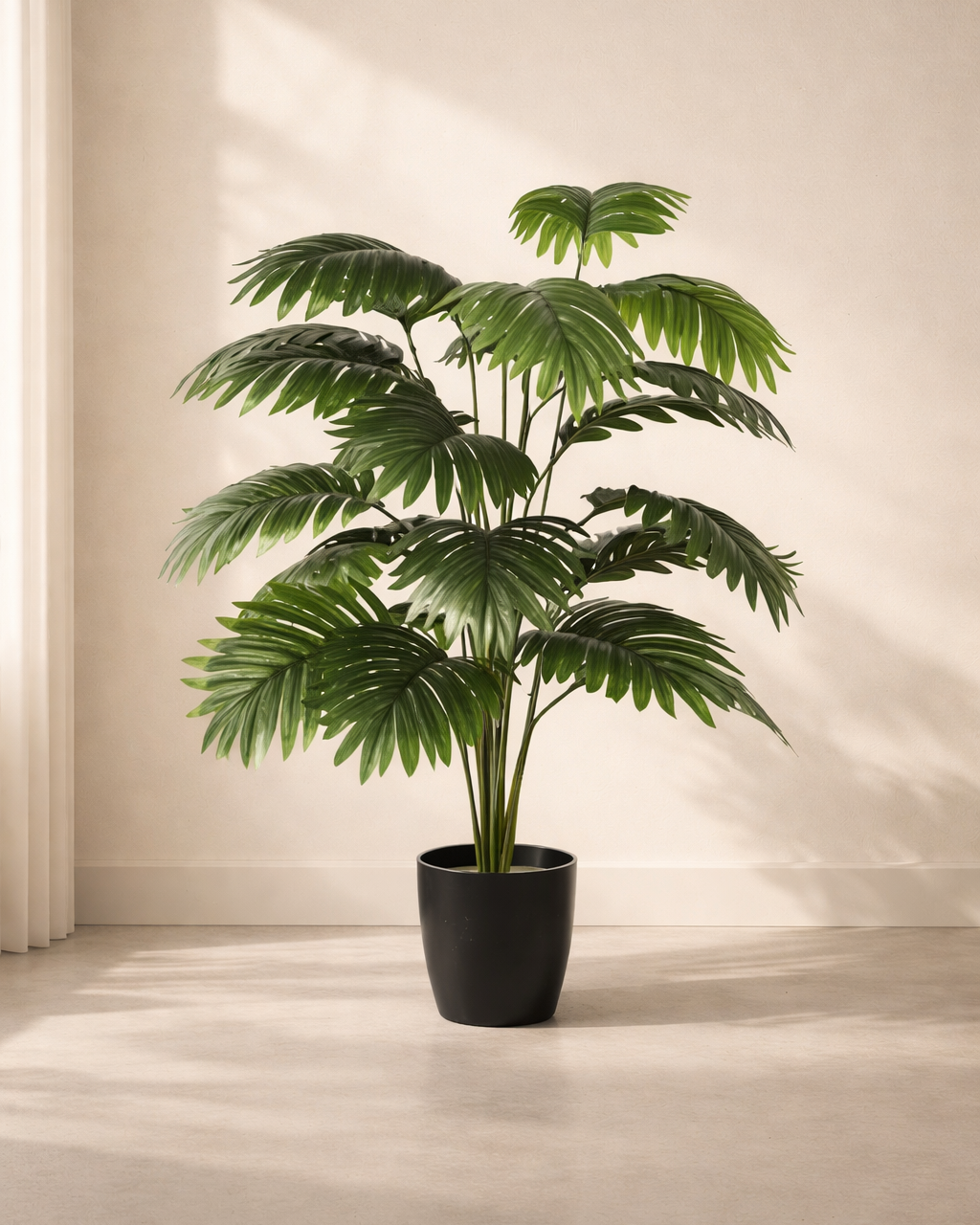 Areca Luxe™ real touch palm plant in black pot for home decor