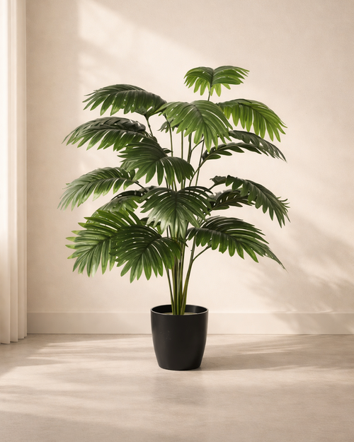 Areca Luxe™ real touch palm plant in black pot for home decor