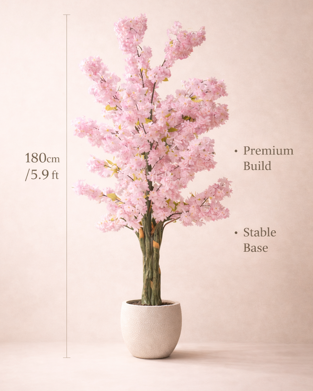 Blush Bloom™ Artificial Cherry Blossom Tree with Premium Ceramic Pot (180 cm)