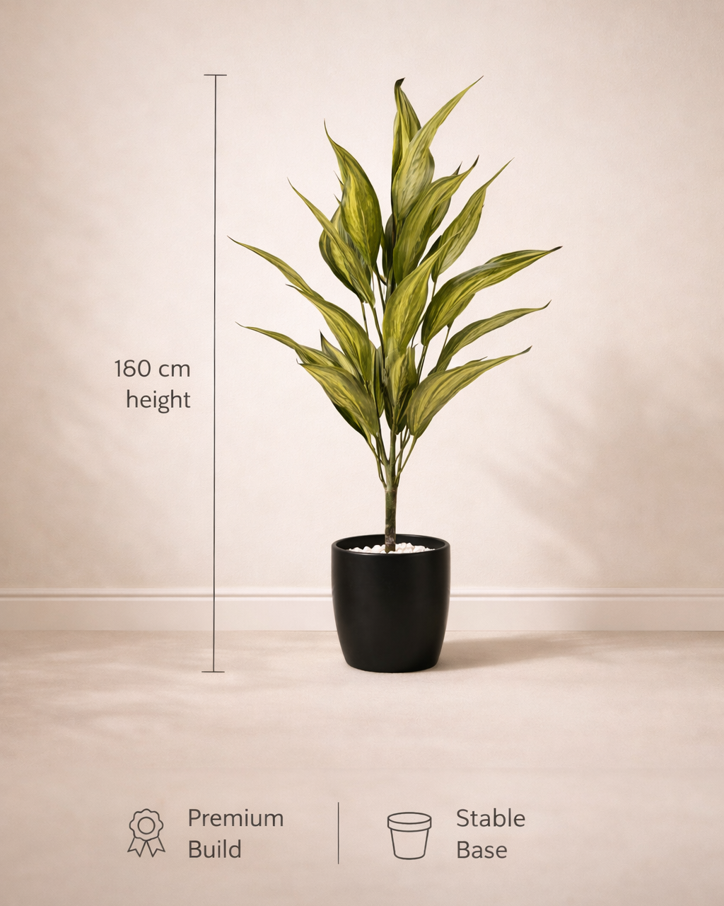 LuxeVerde™ Artificial Dracaena Plant with Pot (75 cm) | Real Touch Indoor Decor