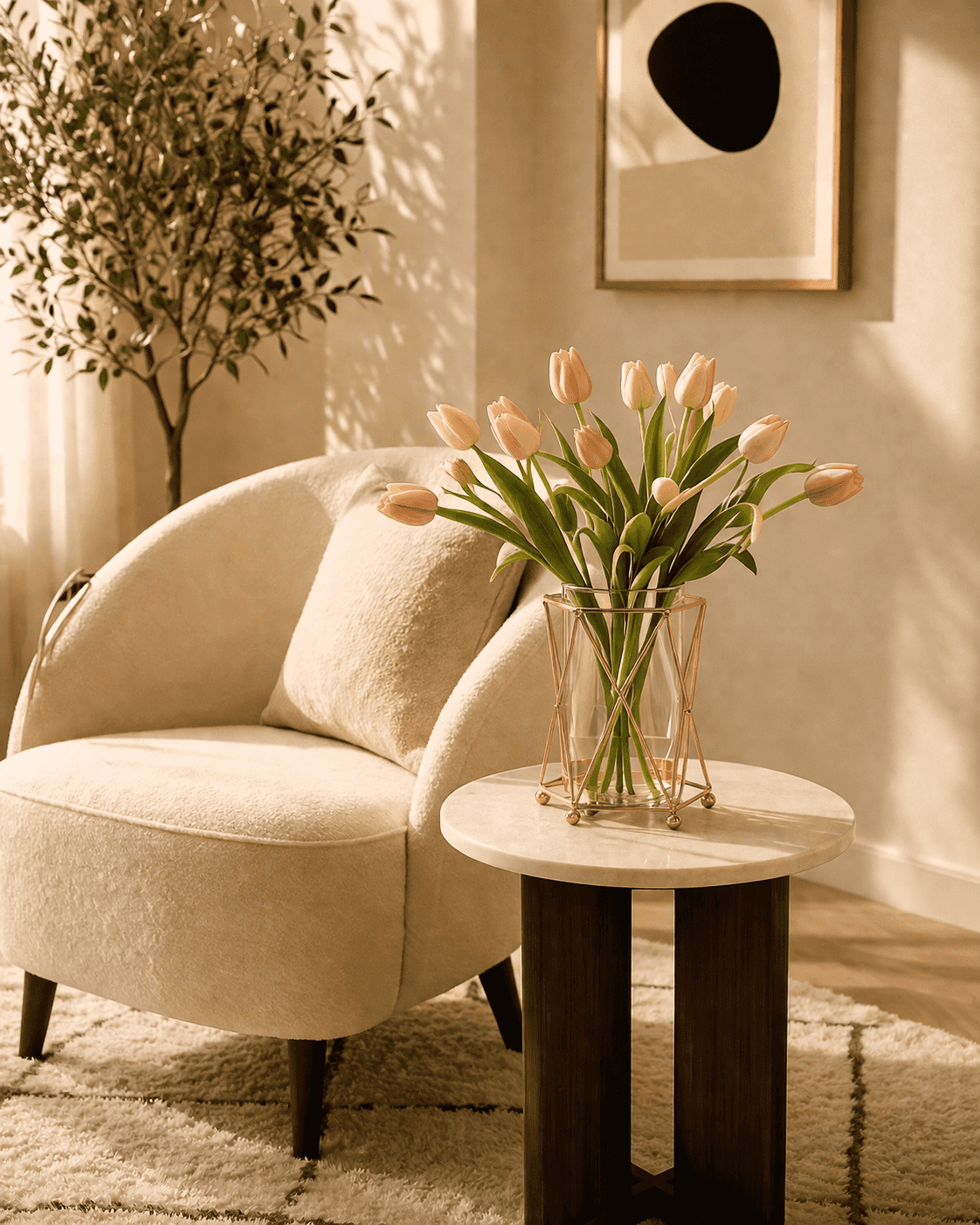 Luxury Gold Glass Vase – Geometric Design