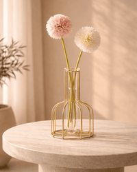Luxury Test Tube Vase – Gold Metal Frame