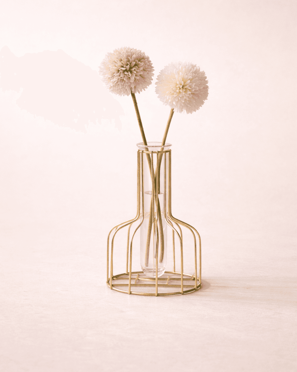 Luxury Test Tube Vase – Gold Metal Frame